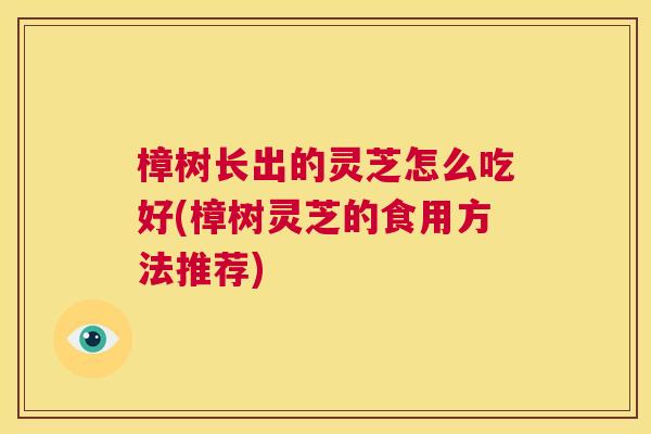 樟树长出的灵芝怎么吃好(樟树灵芝的食用方法推荐)