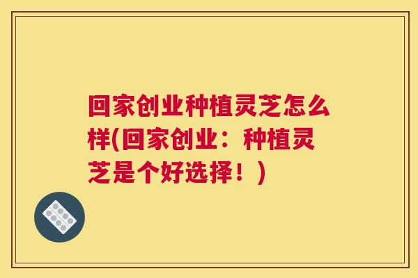 回家创业种植灵芝怎么样(回家创业：种植灵芝是个好选择！)