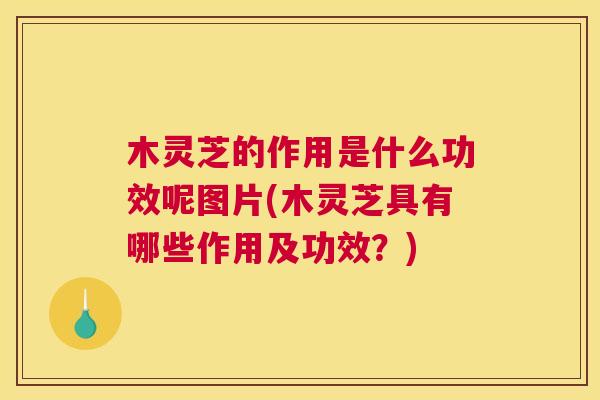 木灵芝的作用是什么功效呢图片(木灵芝具有哪些作用及功效？)