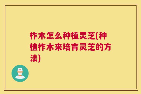 柞木怎么种植灵芝(种植柞木来培育灵芝的方法)