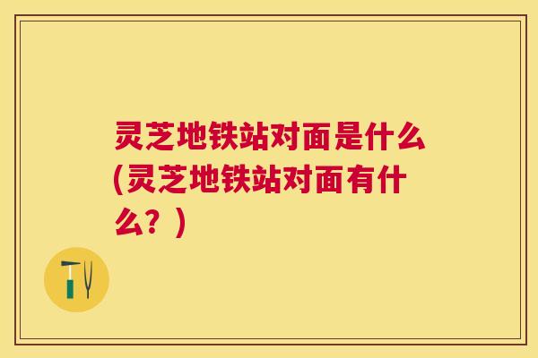 灵芝地铁站对面是什么(灵芝地铁站对面有什么？)