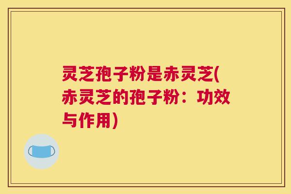 灵芝孢子粉是赤灵芝(赤灵芝的孢子粉:功效与作用) 灵芝孢子粉是赤灵芝(赤灵芝的孢子粉:功效与作用)