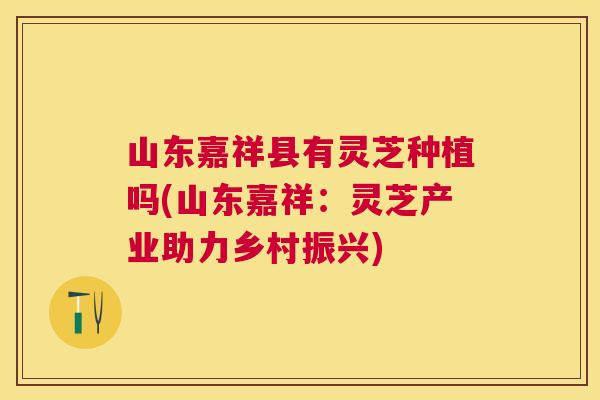 山东嘉祥县有灵芝种植吗(山东嘉祥：灵芝产业助力乡村振兴)