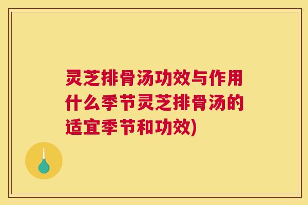 灵芝排骨汤功效与作用什么季节灵芝排骨汤的适宜季节和功效)