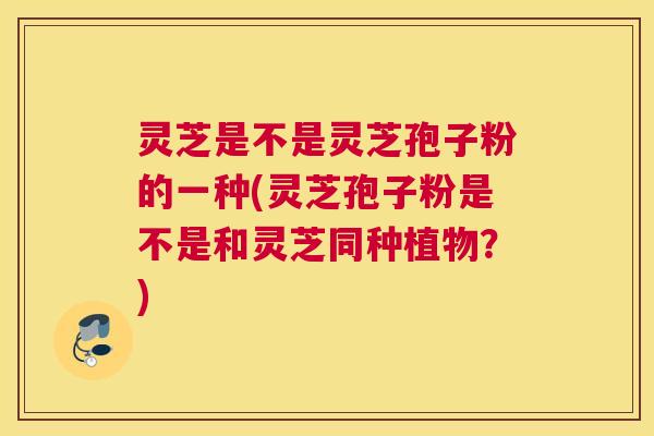 灵芝是不是灵芝孢子粉的一种(灵芝孢子粉是不是和灵芝同种植物？)