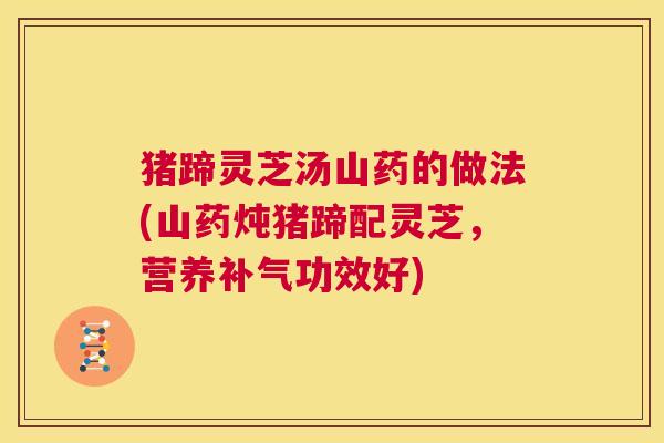 猪蹄灵芝汤山药的做法(山药炖猪蹄配灵芝，营养补气功效好)