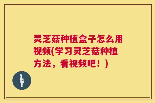 灵芝菇种植盒子怎么用视频(学习灵芝菇种植方法，看视频吧！)