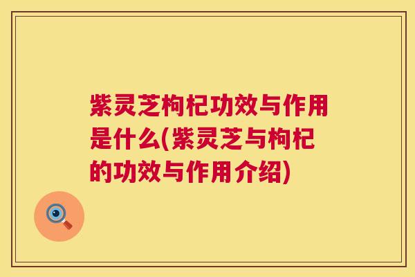 紫灵芝枸杞功效与作用是什么(紫灵芝与枸杞的功效与作用介绍)