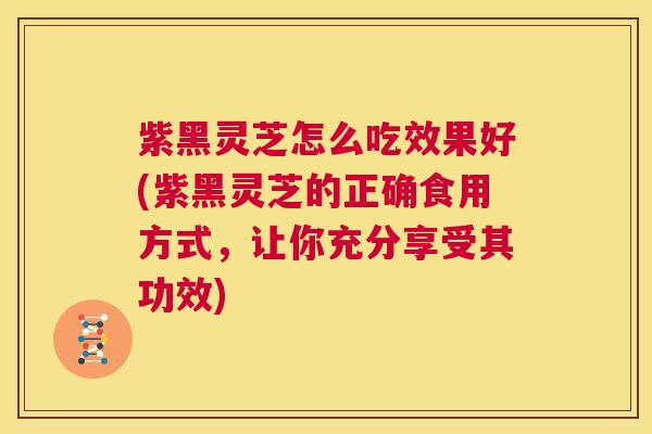 紫黑灵芝怎么吃效果好(紫黑灵芝的正确食用方式，让你充分享受其功效)
