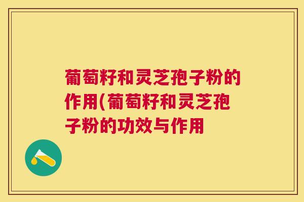 葡萄籽和灵芝孢子粉的作用(葡萄籽和灵芝孢子粉的功效与作用