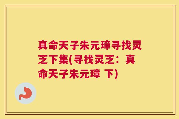 真命天子朱元璋寻找灵芝下集(寻找灵芝：真命天子朱元璋 下)