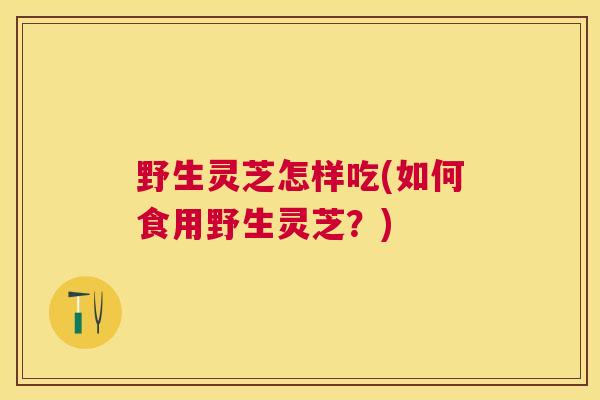 野生灵芝怎样吃(如何食用野生灵芝？)