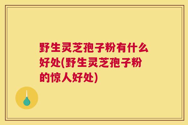 野生灵芝孢子粉有什么好处(野生灵芝孢子粉的惊人好处)