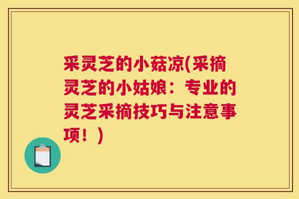采灵芝的小菇凉(采摘灵芝的小姑娘：专业的灵芝采摘技巧与注意事项！)