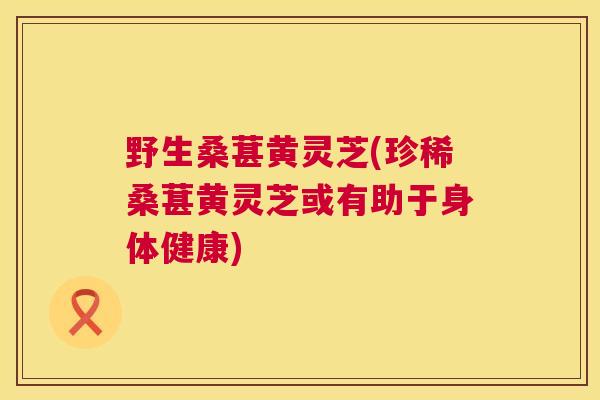 野生桑葚黄灵芝(珍稀桑葚黄灵芝或有助于身体健康)