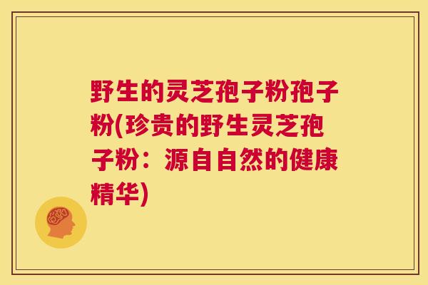 野生的灵芝孢子粉孢子粉(珍贵的野生灵芝孢子粉：源自自然的健康精华)