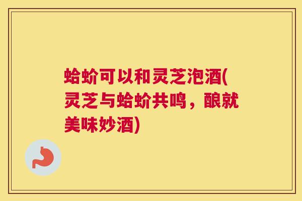 蛤蚧可以和灵芝泡酒(灵芝与蛤蚧共鸣，酿就美味妙酒)
