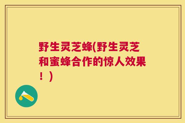 野生灵芝蜂(野生灵芝和蜜蜂合作的惊人效果！)