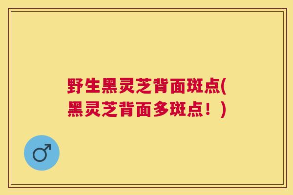 野生黑灵芝背面斑点(黑灵芝背面多斑点！)