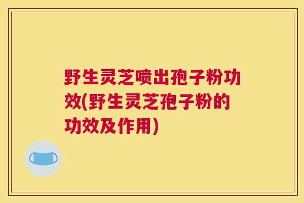 野生灵芝喷出孢子粉功效(野生灵芝孢子粉的功效及作用)