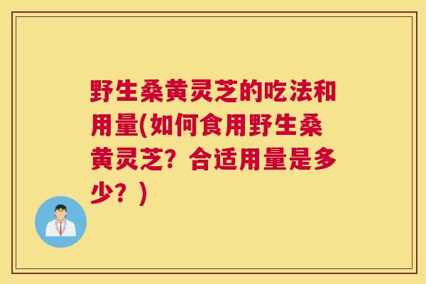 野生桑黄灵芝的吃法和用量(如何食用野生桑黄灵芝？合适用量是多少？)