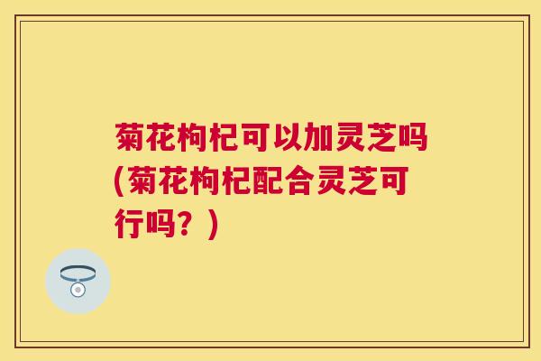 菊花枸杞可以加灵芝吗(菊花枸杞配合灵芝可行吗？)
