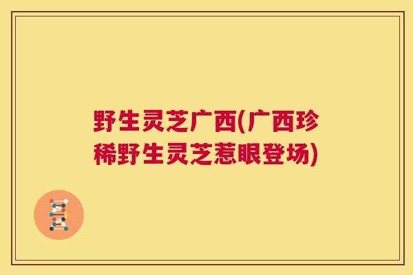 野生灵芝广西(广西珍稀野生灵芝惹眼登场) 野生灵芝广西(广西珍稀野生灵芝惹眼登场)