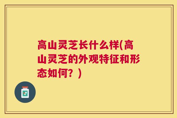 高山灵芝长什么样(高山灵芝的外观特征和形态如何？)
