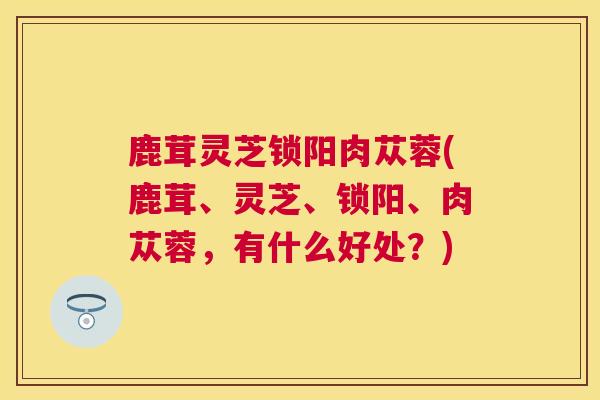 鹿茸灵芝锁阳肉苁蓉(鹿茸、灵芝、锁阳、肉苁蓉，有什么好处？)