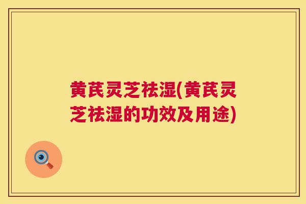 黄芪灵芝祛湿(黄芪灵芝祛湿的功效及用途)