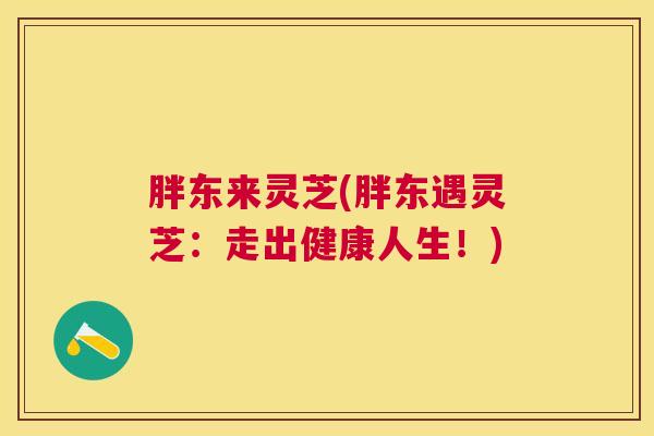 胖东来灵芝(胖东遇灵芝：走出健康人生！)