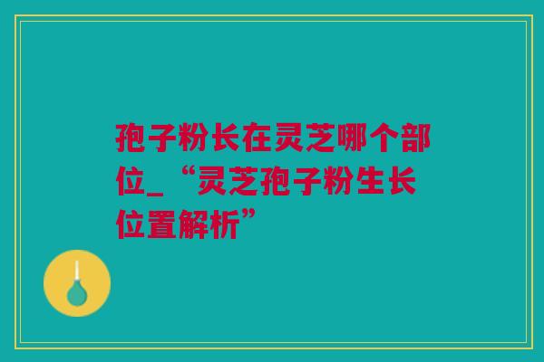 孢子粉长在灵芝哪个部位_“灵芝孢子粉生长位置解析”