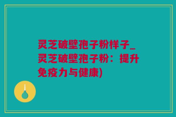 灵芝破壁孢子粉样子_灵芝破壁孢子粉：提升免疫力与健康)