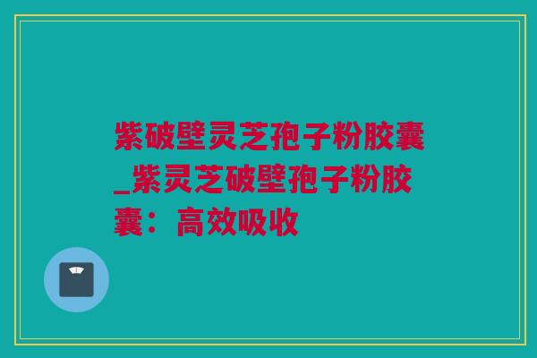 紫破壁灵芝孢子粉胶囊_紫灵芝破壁孢子粉胶囊：高效吸收