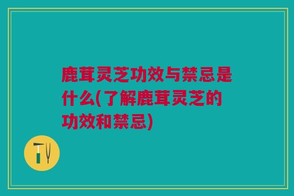鹿茸灵芝功效与禁忌是什么(了解鹿茸灵芝的功效和禁忌)