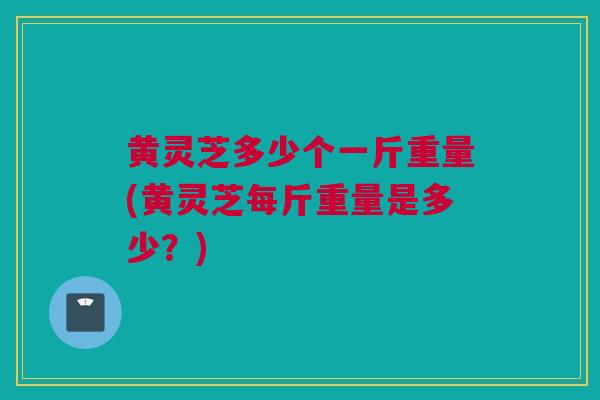 黄灵芝多少个一斤重量(黄灵芝每斤重量是多少？)