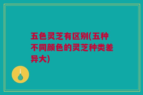 五色灵芝有区别(五种不同颜色的灵芝种类差异大)