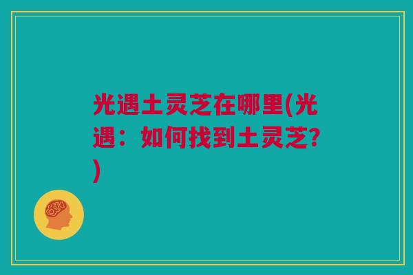 光遇土灵芝在哪里(光遇：如何找到土灵芝？)